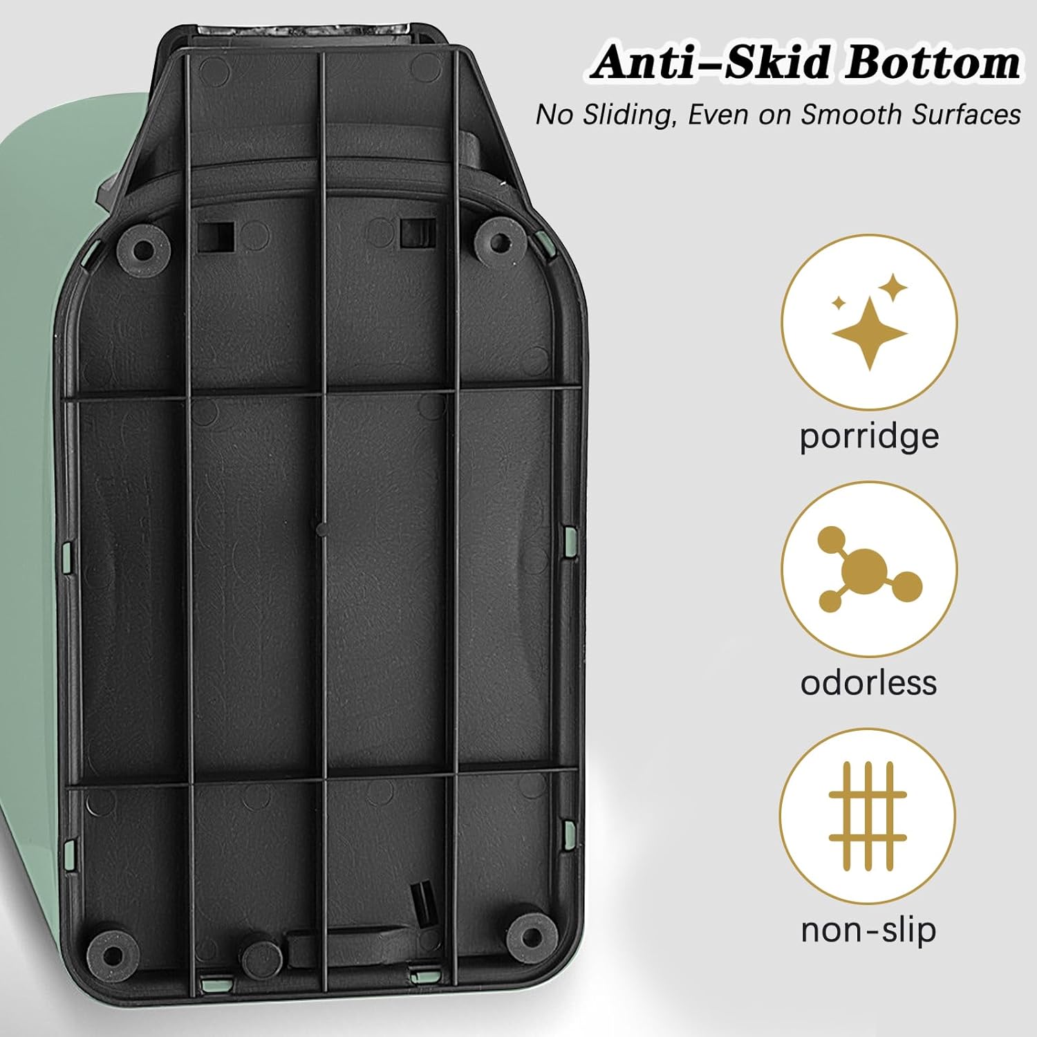 Soddeph Small Narrow Bathroom Trash Can with Lid Bathroom,1.6 Gallon Stainless Steel Wastebasket with Lid Soft Close,Slim Trash Can with Removable Inner Bucket for Toilet, Bedroom,Office (Green)