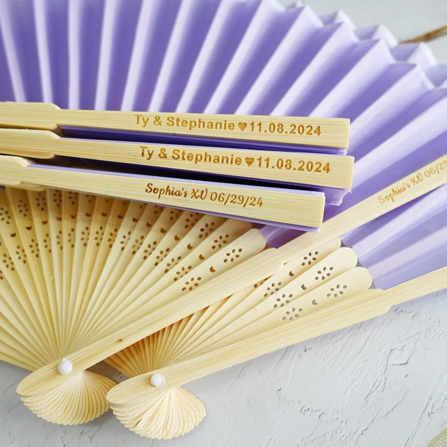 Personalized Engraved Folding Hand Fan,Wedding Gifts for Guests,Personalized Hand held Fans for Wedding (20Pcs)