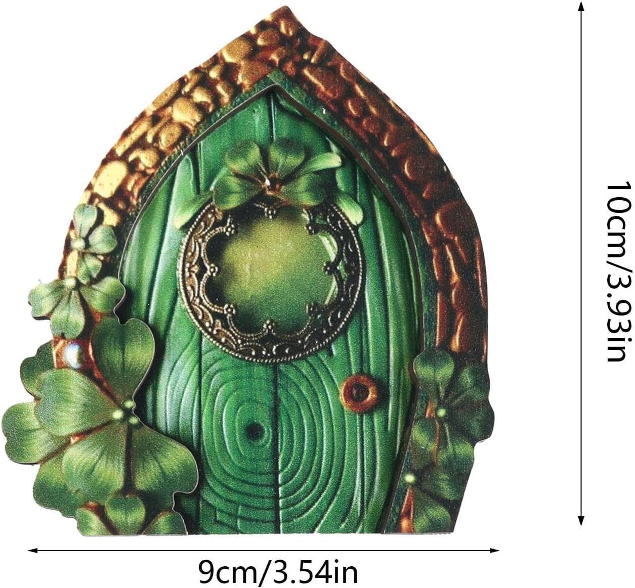Wooden Fairy Door for Trees – Miniature Garden Decoration & Outdoor Yard Ornament, Enchanted Gnome Door for Kids’ Fairy Garden Play, Whimsical Dollhouse & Unique Gift for Cute Lovers (Green） image 5