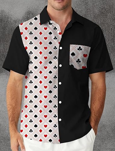 Miniatura 6 de WHO IN SHOP Camisa Hawaiana para Hombre con Estampado de Todos los Patrones Camisas de Manga Corta con Botones