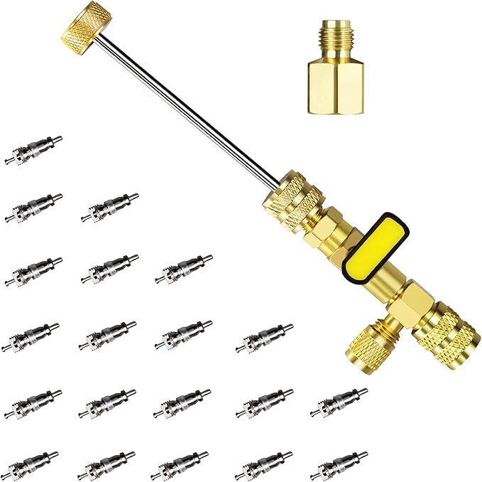 AutoWanderer Tool Valve Core Remover Installer Tool, AC Schrader Valve Removal Tool