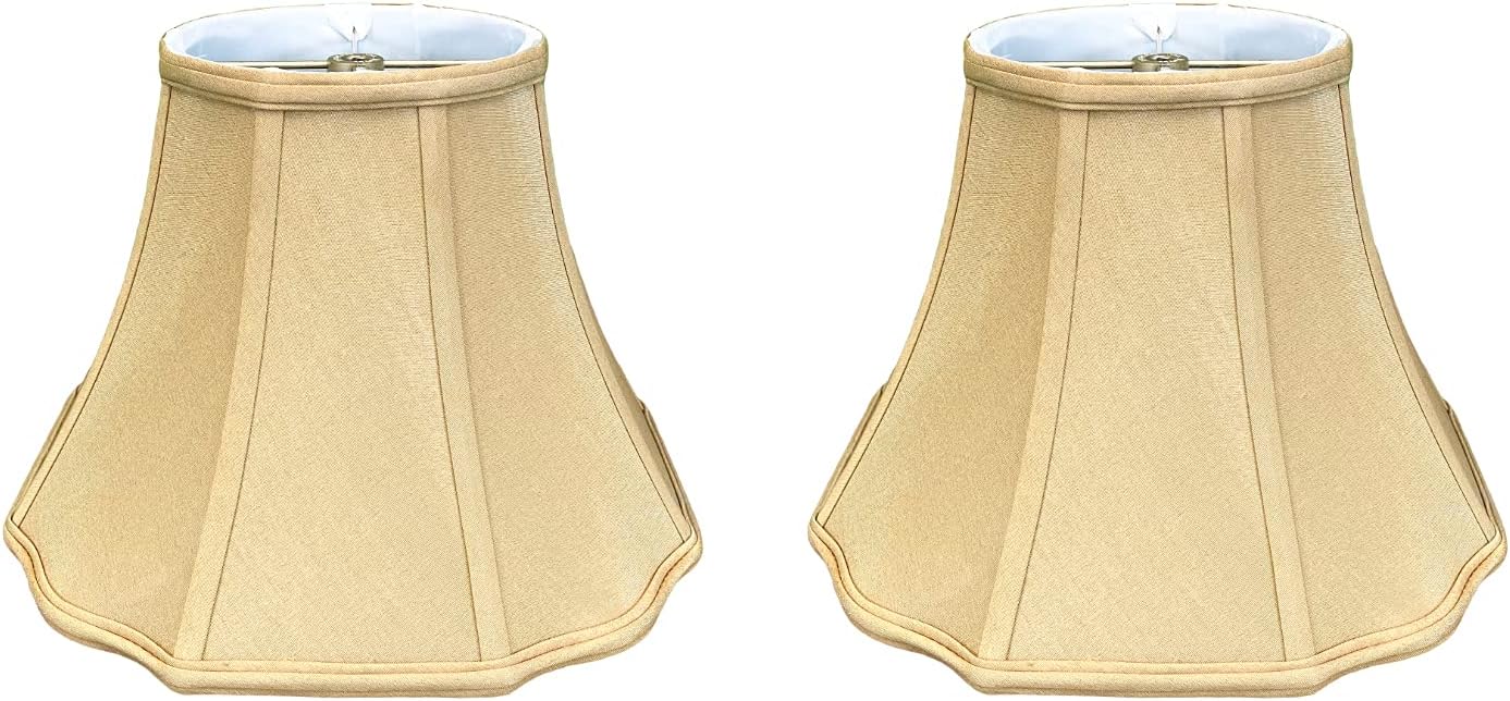 Royal Designs, Inc. Flare Bottom Outside Corner Scallop Lamp Shade, BS-701-10BG-2, Beige, 5 x 10 x 8, Set of 2