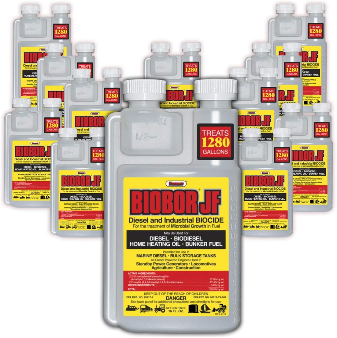 JF Diesel Fuel Additive: Highly Effective Fuel Biocide Supplement, Prevents Corrosion of Fuel Tanks, Increases Lubricity, Dual Phase Chemistry | 6 Pack - 32 Ounce, (BB32EZ06US)