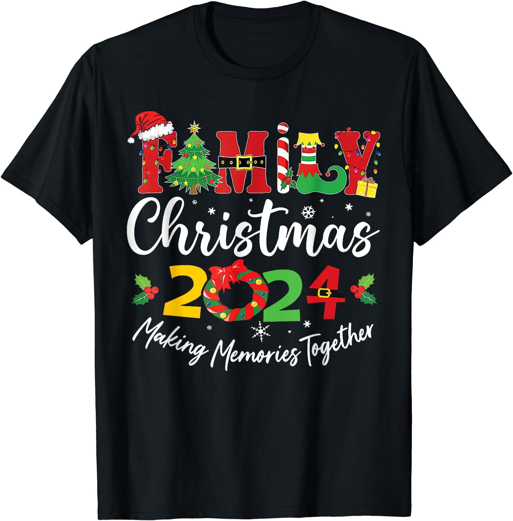 BUTLERTEES Merry Christmas Xmas Matching.Family Christmas 2024 Matching Outfit Santa Elf Squad Group T-Shirt