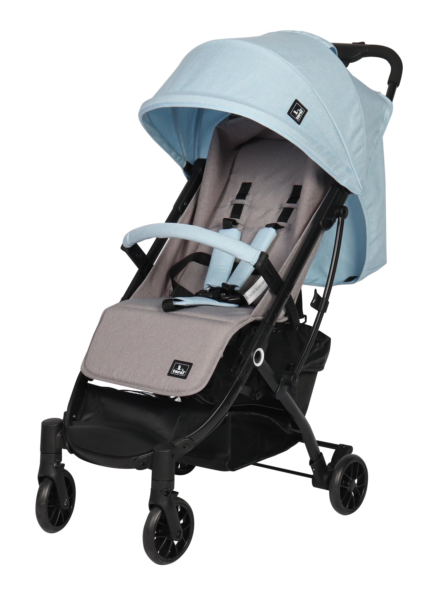 Toral Silla de Paseo Ligera Modelo Neo - Silla Paseo Ligera o Carrito bebe con Arnés, Respaldo Reclinable y con Capota Ajustable - Carro Bebe Color Azul