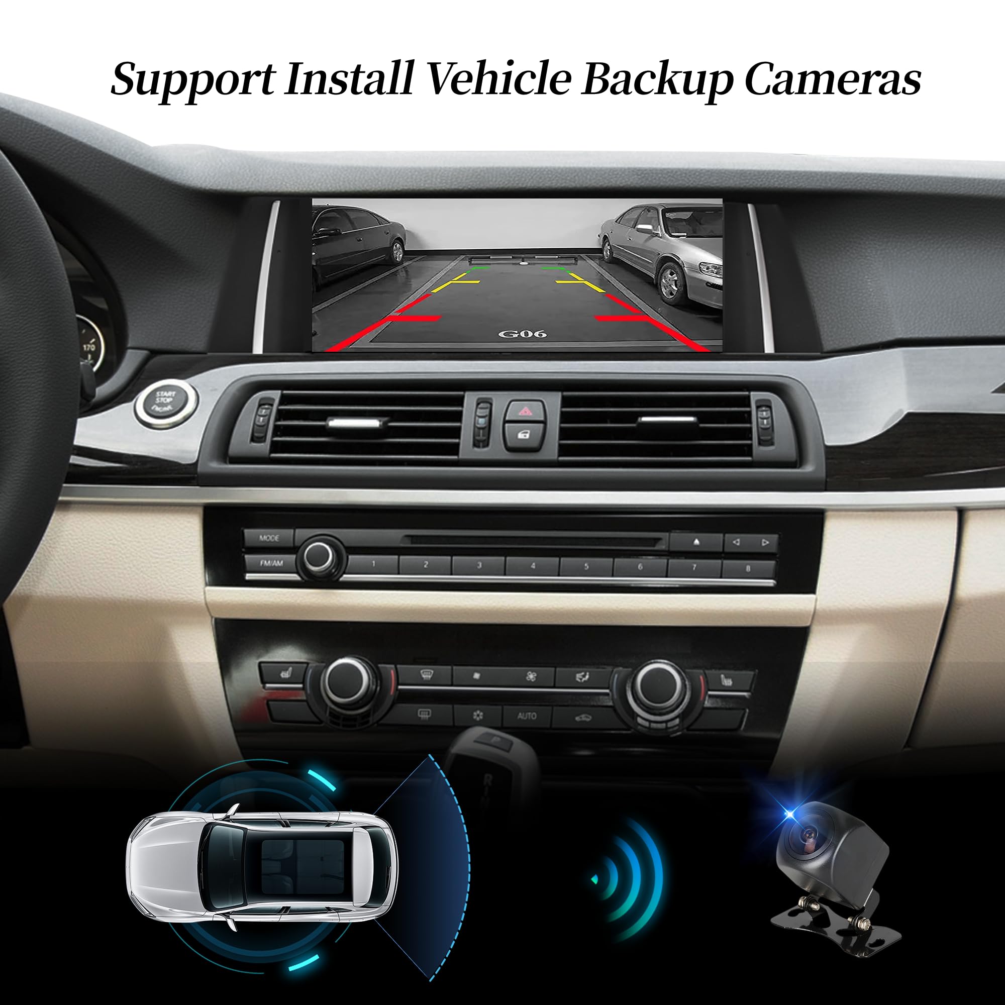 10,25-calowy ekran dotykowy CarPlay zestaw do BMW serii 5 F10 F11 NBT Radio, bezprzewodowy Android Auto Stereo, Android 14, nawigacja, Wi-Fi, iDrive (128 GB)