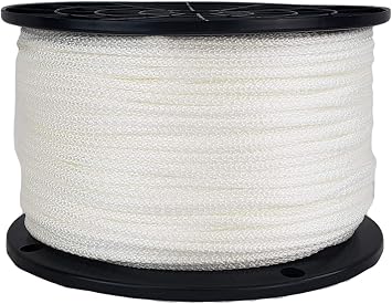 1/8" Nylon Rope, Solid Braid Utility Rope, 500 ft Spool, Dyeable Industrial Cord