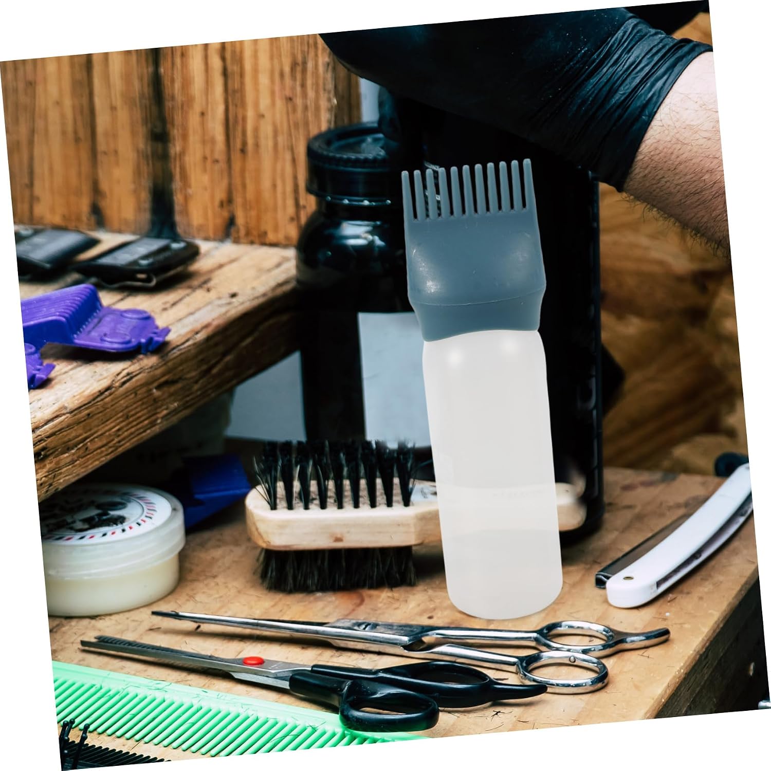 3pcs Root Comb Applicator Bottles for Hair Color Scalp Oil Hair Dye Applicator Graduated Scale for Home Salon Use