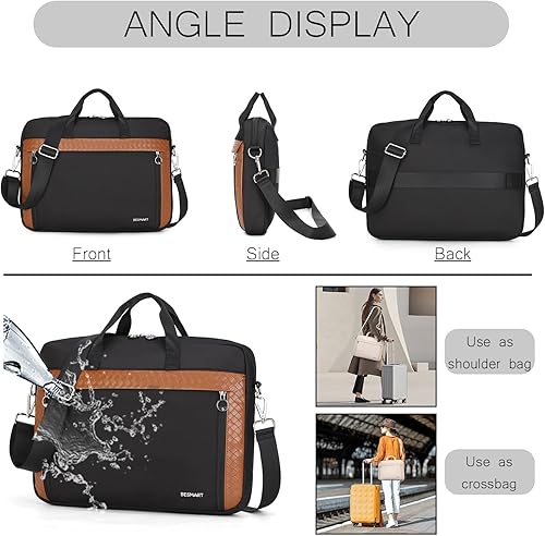 Miniatura 6 de BESMART Slim Laptop Bag 15.6/17.3 Inch Laptop Briefcase for Women, Elegant Waterproof Shoulder Bags, Computer Messenger Bag