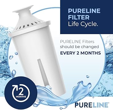 Pureline Replacement for Brita Filter, Pitchers and Dispensers, Classic 35557, OB03, Mavea 107007, Replacement for Brita Pitchers Grand, Lake, Capri, Wave and More (3 Pack)
