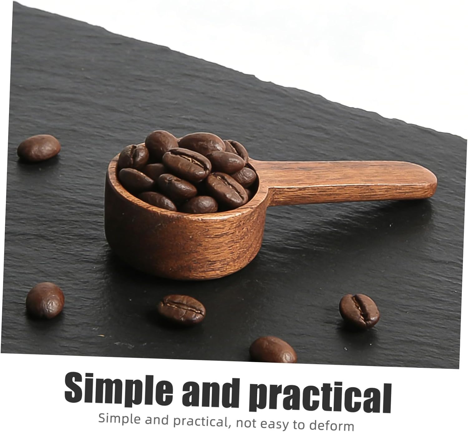 ULTECHNOVO 2Pcs Wooden Coffee Scoops Wear Resistant Compact Tea Scoop with Round Head Portable Measuring Spoon for Coffee Beans Ground Tea Sugar Spices Kitchen Accessory Gift