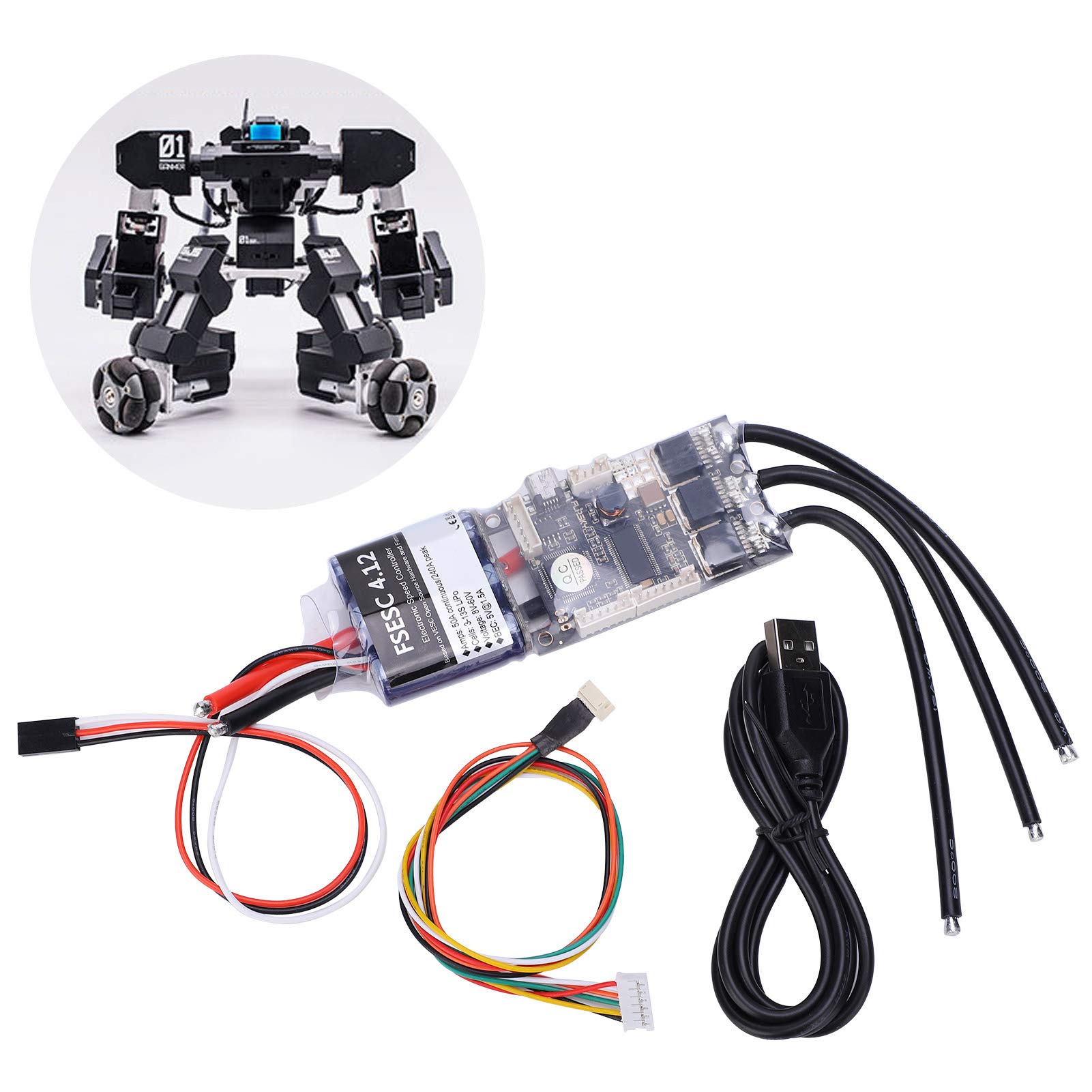 Elektroniczny Regulator Prędkości Zgodny z VESC 50A, Wysoki Prąd ESC, Aluminium Anodowane dla Majsterkowiczów, Elektrycznych Hulajnogów