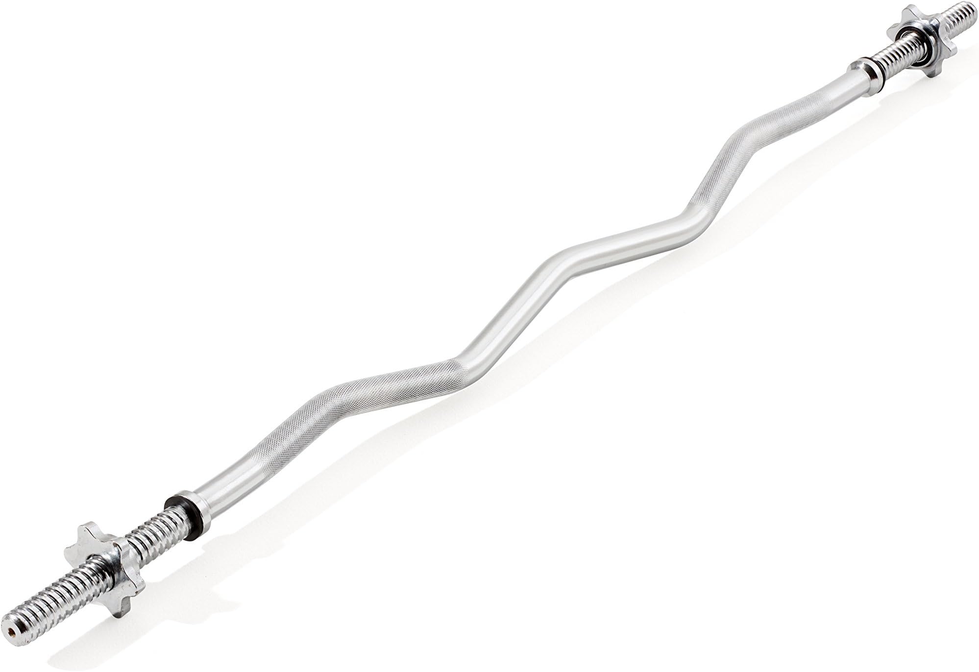 Spinlock EZ Curl Bar - Dumbbell Bar for Weightlifting Body Building, Muscle Build Workouts - Ideal Curl Bar for York Fitness 1 Inch Weight Plates
