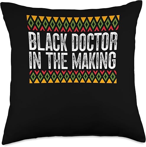Doctor African American Healthcare Black History Month - Almohada de 18 x 18 pulgadas, multicolor
