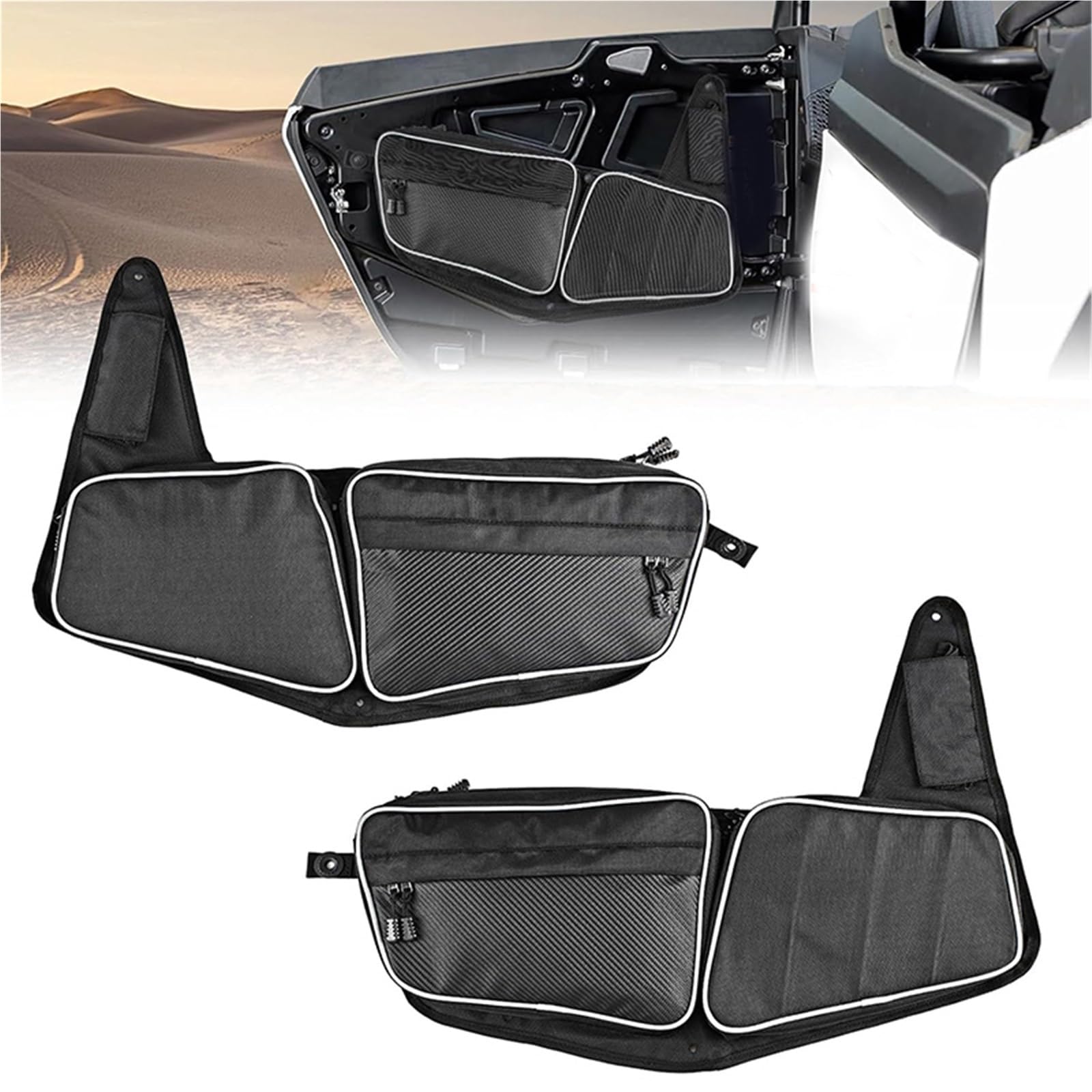 Sacs De Porte Avant pour UTV 2024/2025+ XP 1000, Rangement Latéraux pour Outils, Doubles Fermetures Éclair Résistantes À l'usure pour Polaris RZR 1000/4