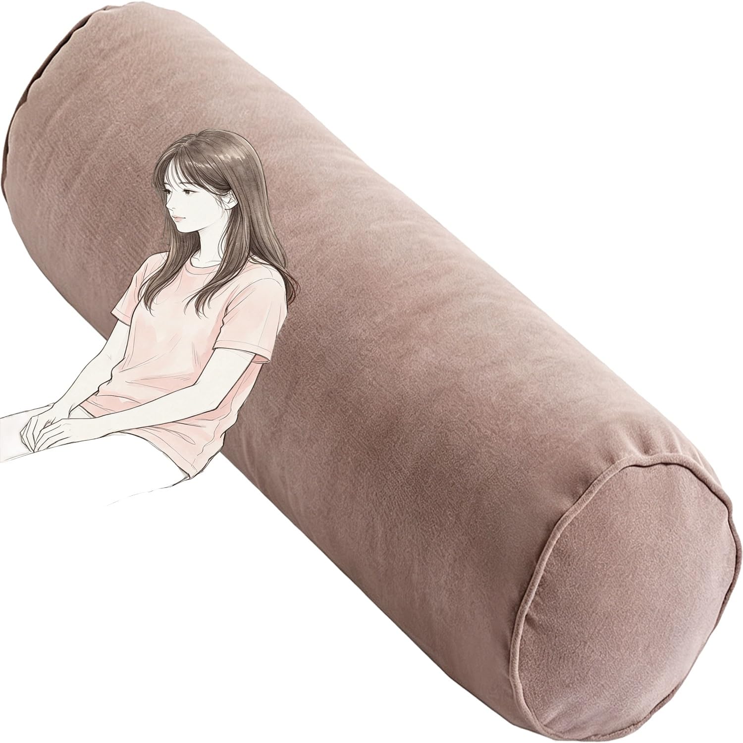 Almohada cilíndrica de poliéster 20x80cm lavable para cuello color 2