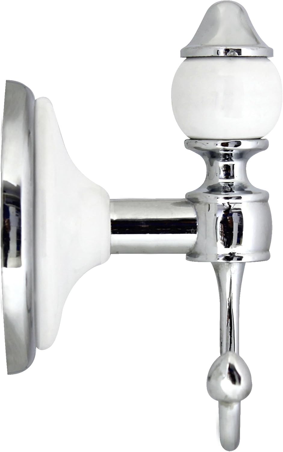 Double Robe & Towel Hook - White Porcelain & Chrome - Arora Series - 5 Year Warrantee