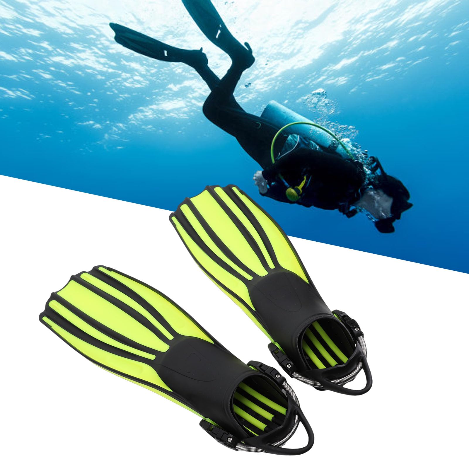 RiToEasysports Pinne per Snorkeling Regolabili, Pinne per Nuoto in TPR con Cinghie a Sgancio Rapido, Ideali per Immersioni Subacquee e Nuoto per Adulti