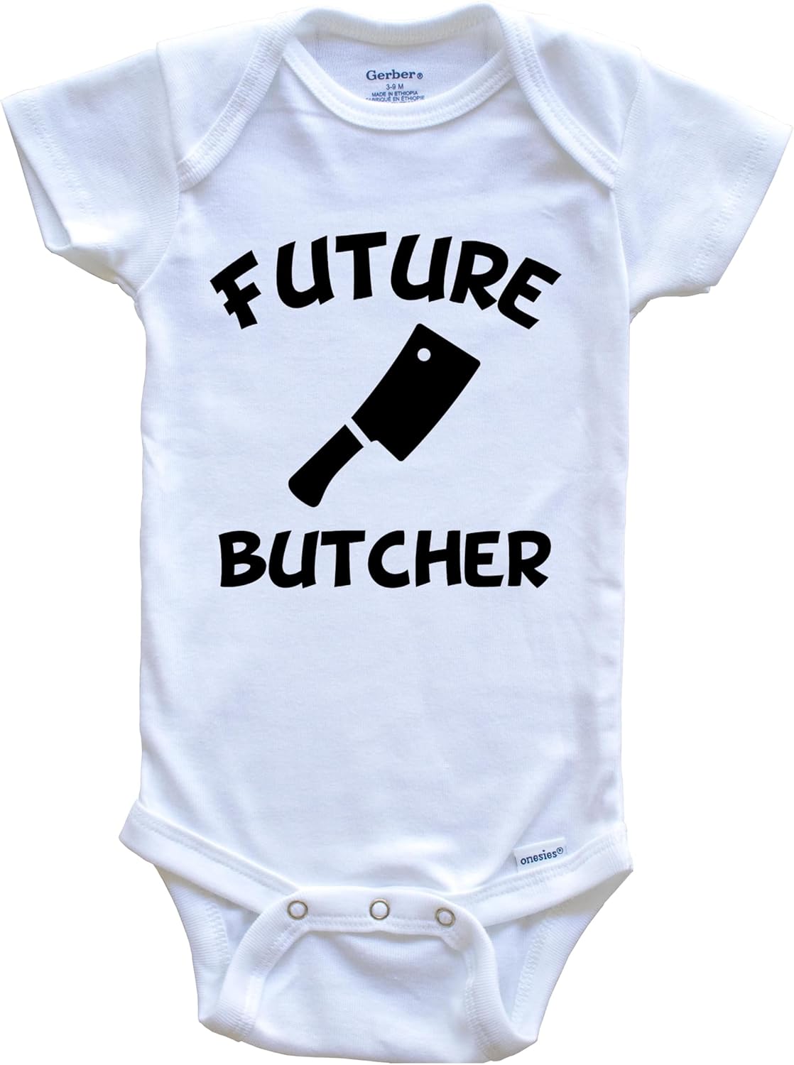 Really Awesome Shirts Future Butcher Cute Meat Cleaver One Piece Baby Bodysuit