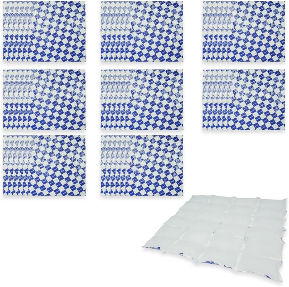 Shipping Ice Packs Dry Ice Packs for Shipping, Reusable Ice Pack Sheets Ice Blanket for Coolers, Ice Pack for Shipping Frozen Food & Mailing Food, Automatic Water Absorption, 24 Cells Each, 48 Sheets