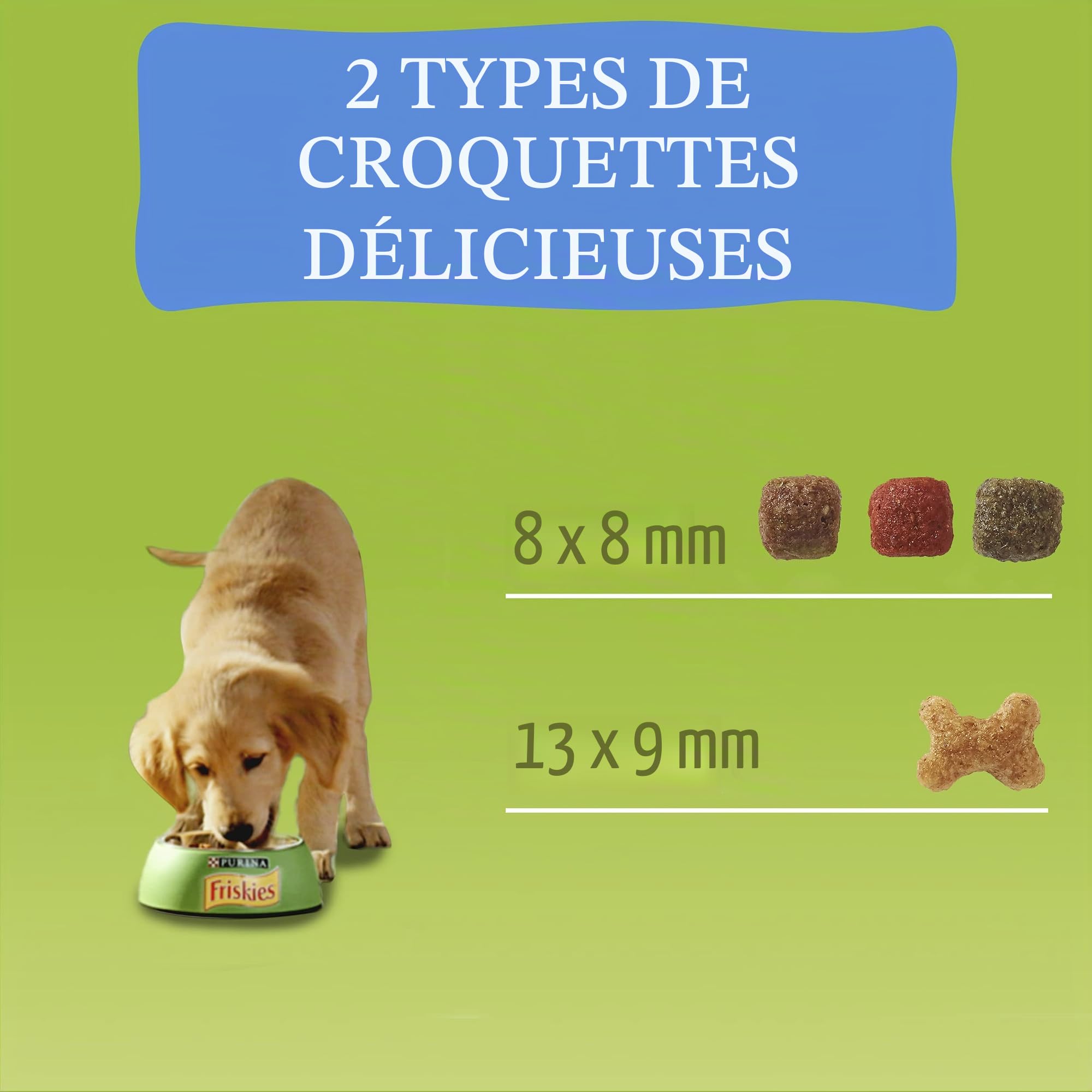 Purina Friskies Junior Croquettes Chiens avec Poulet, Légumes et Lait, 6 Boîtes de 1,5 kg