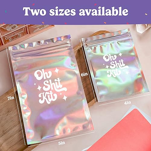 Miniatura 5 de HOUSE OF PARTY Bolsas para kit de resaca  10 unidades  (4 x 6 pulgadas) Bolsas de almacenamiento con cierre de cremallera impresas Oh Shit  Bolsas