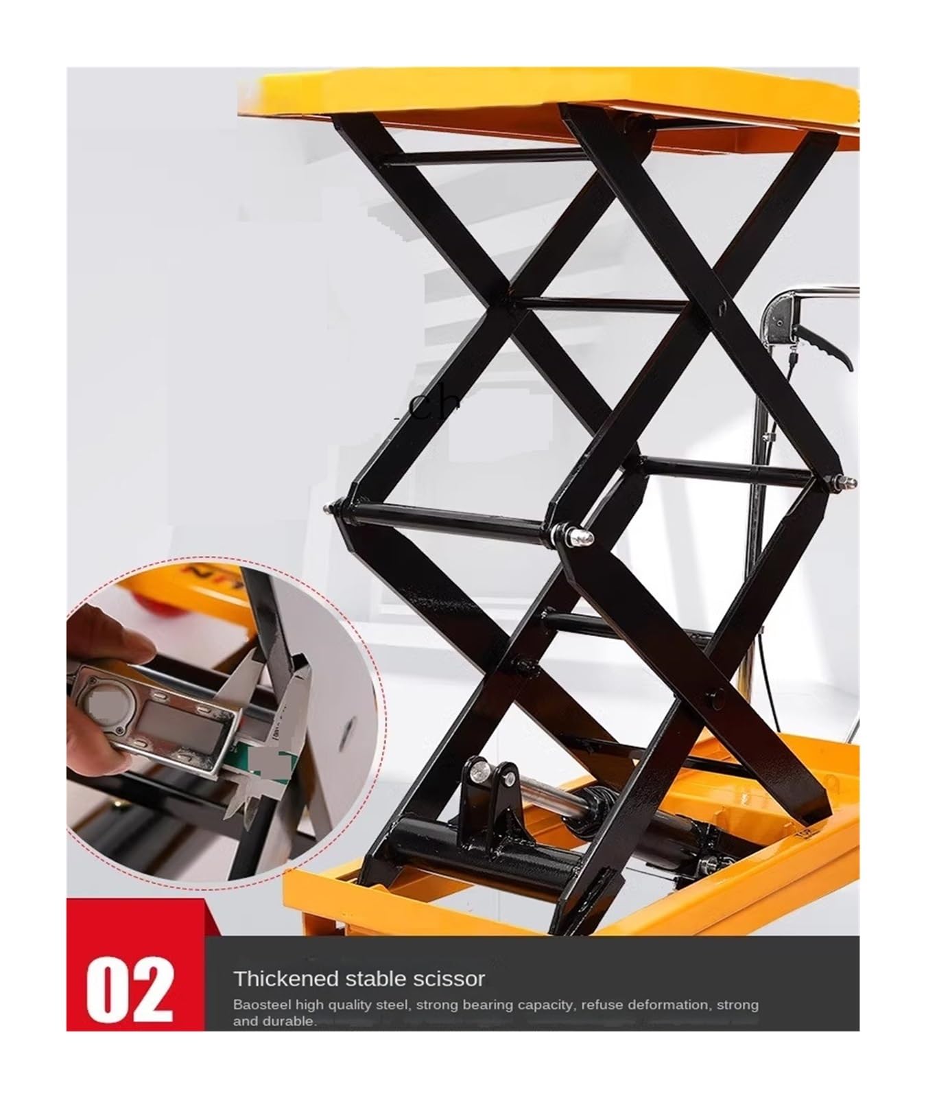 Scherenhubtisch, mobil, manuell, hydraulisch, Hubplattform, Hubwagen, Scherenhubwagen, kleine Plattform, 10,10