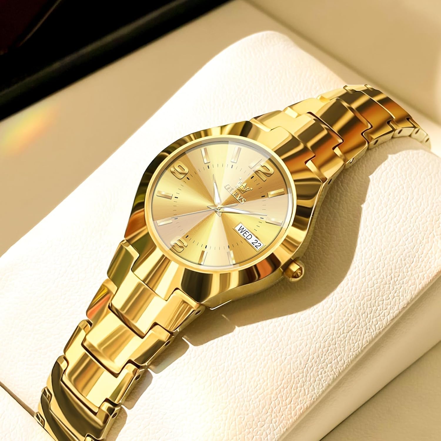 OLEVS Watch Women Luxury Dainty Vintage Square/Round Small Watches for Women Waterproof Stainless Steel Analog Women's Watches with Day Date Fashion Dress Easy Read Female Watch Reloj para Mujer - Image 6