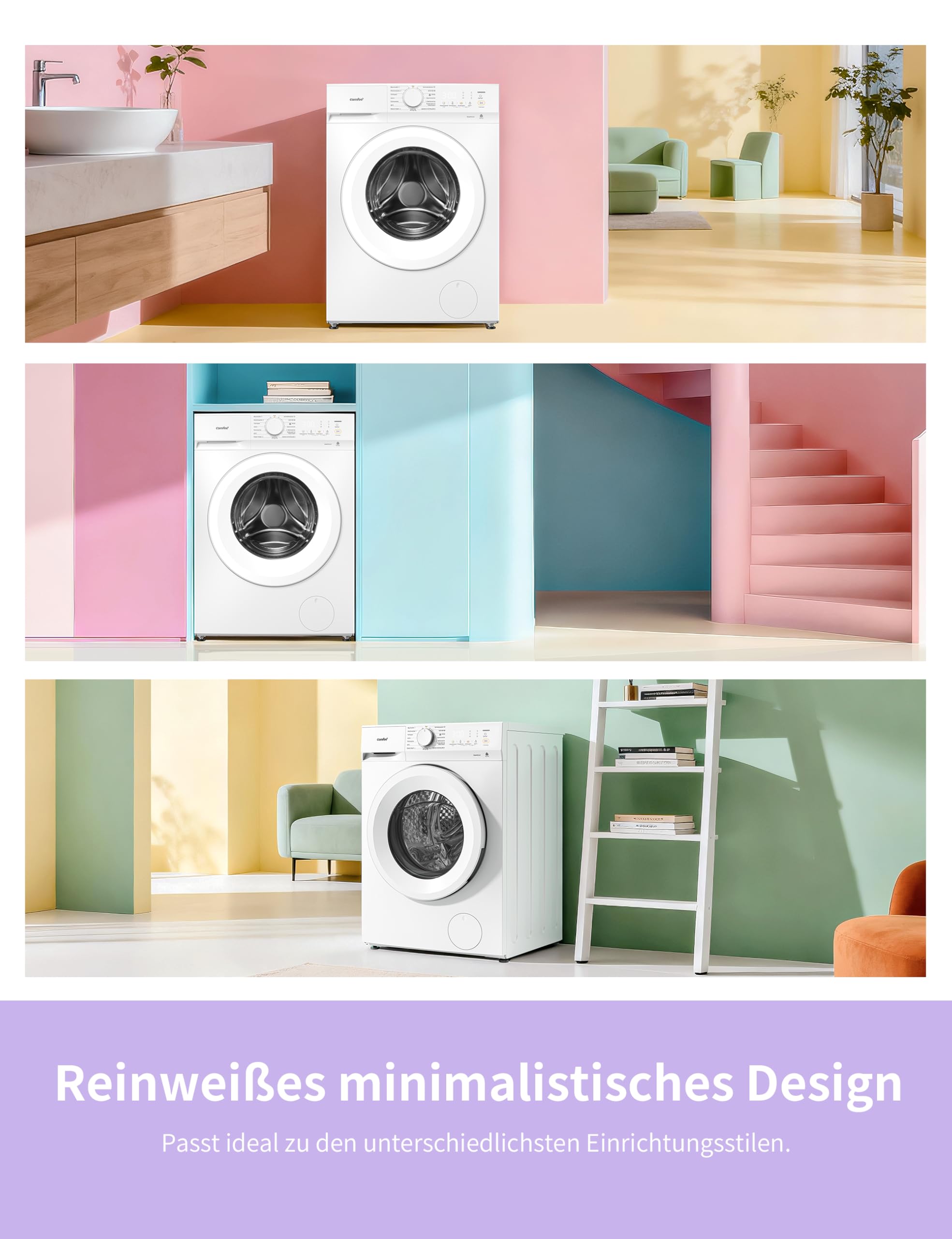 Comfee Frontlader Waschmaschine 8kg – Bild 7