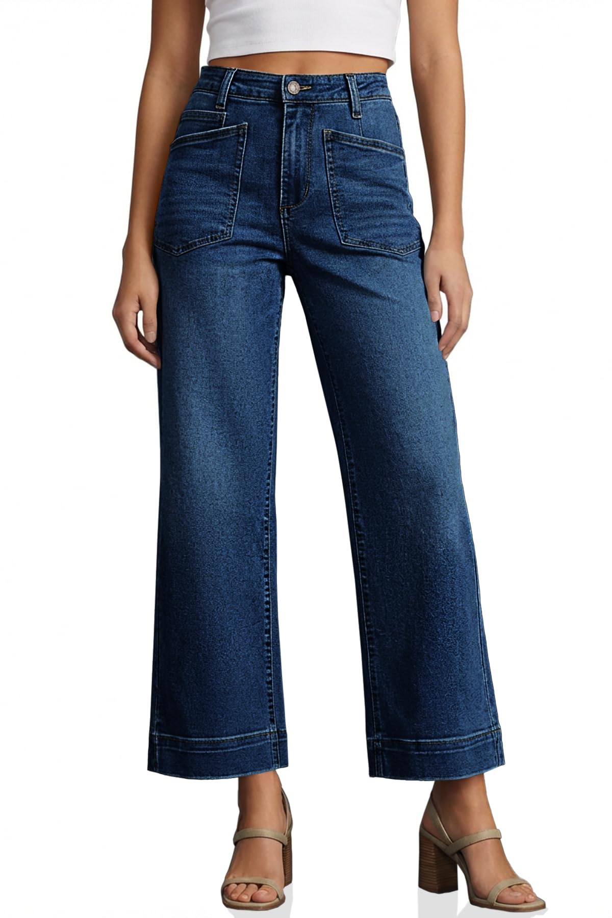 Cicy Bell Cropped Wide Leg Jeans