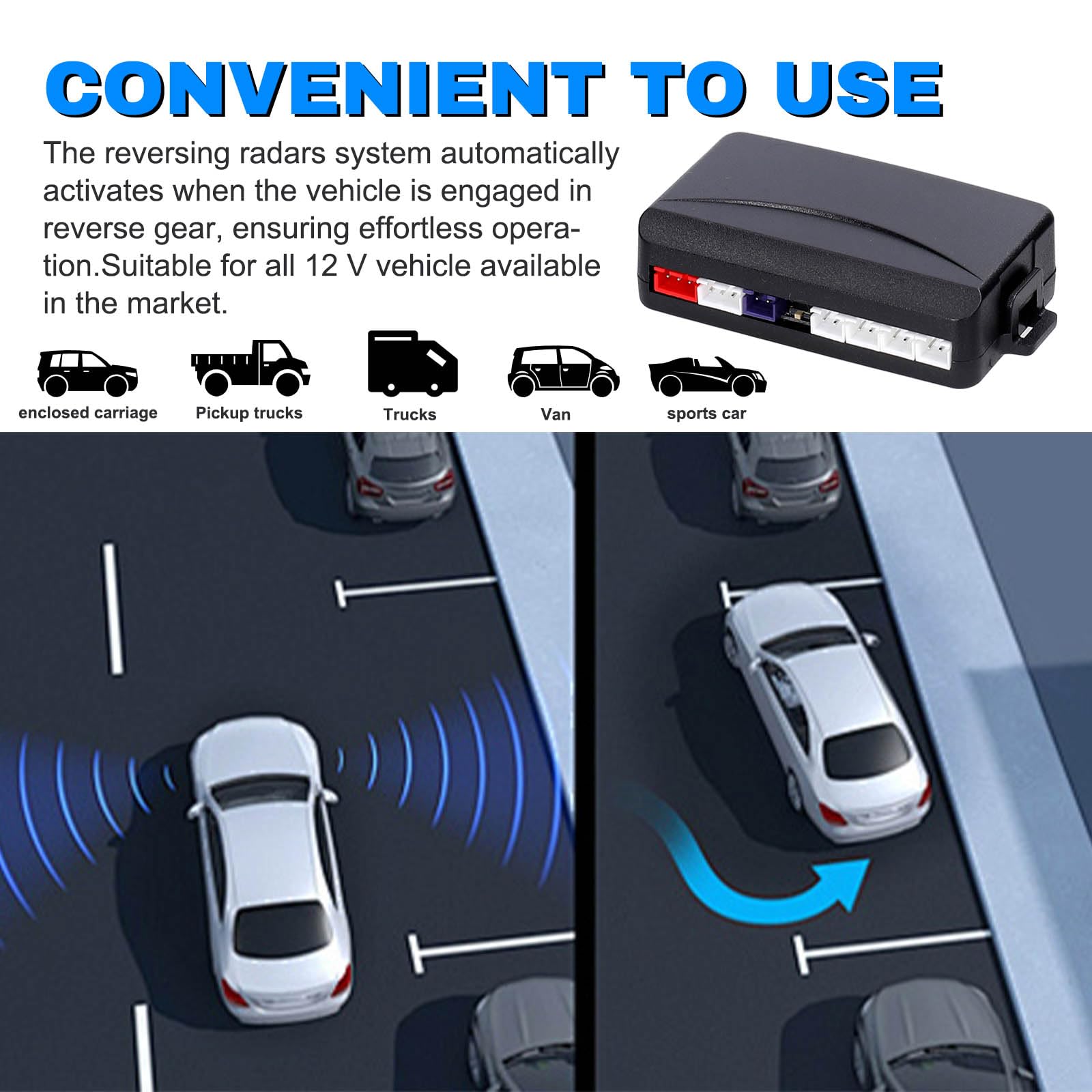 Système Radar De Recul 4 Capteurs - Aide Au Stationnement Avec Écran LED