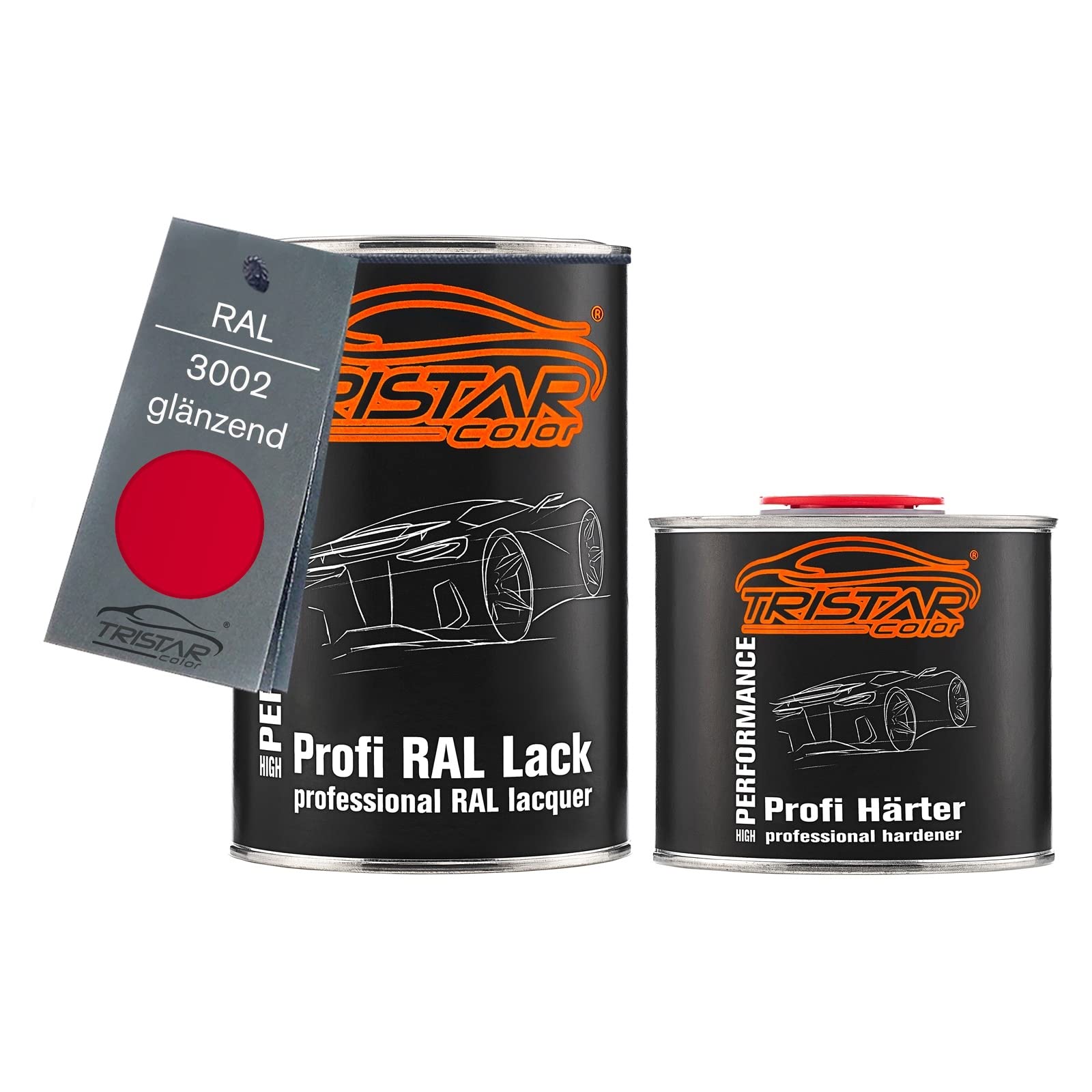 TRISTARcolor RAL 3002 Karminrot brillant Pot de peinture automobile 2K 1,5 litre / 1500 ml durcisseur inclus