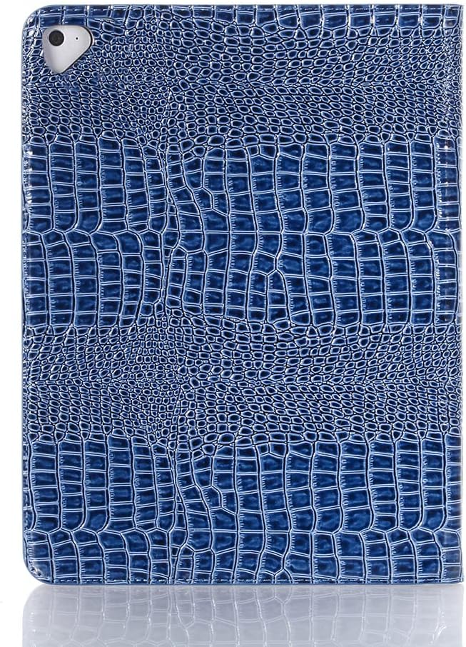 iPad Pro 1st 2nd (12.9 inch) Case for Women, DMaos Synthetic Crocodile Leather Stand Folio Smart Cover, Auto Sleep/Wake, Document Card Holder - Blue image 2