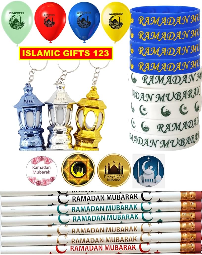 Ramadan Favors PACK OF 196 + 600 Ramadan stickers Lantern Ramadan Pencil Ramadan Wristband Ramadan Mubarak Decoration Eid Favors Muslim Gift Islamic favors