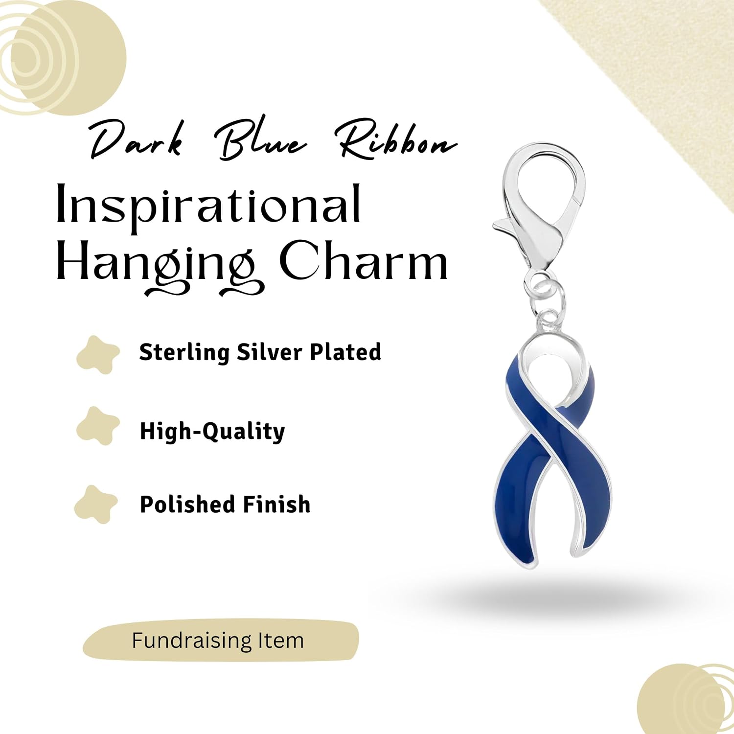 Beautiful Ribbon Hanging Charms for All Causes, Diseases, and Cancer - Ideal for Bracelets, Purses, Zipper Pulls on Jackets, Backpacks, Pet Collars - Perfect for Fundraising and Support Groups