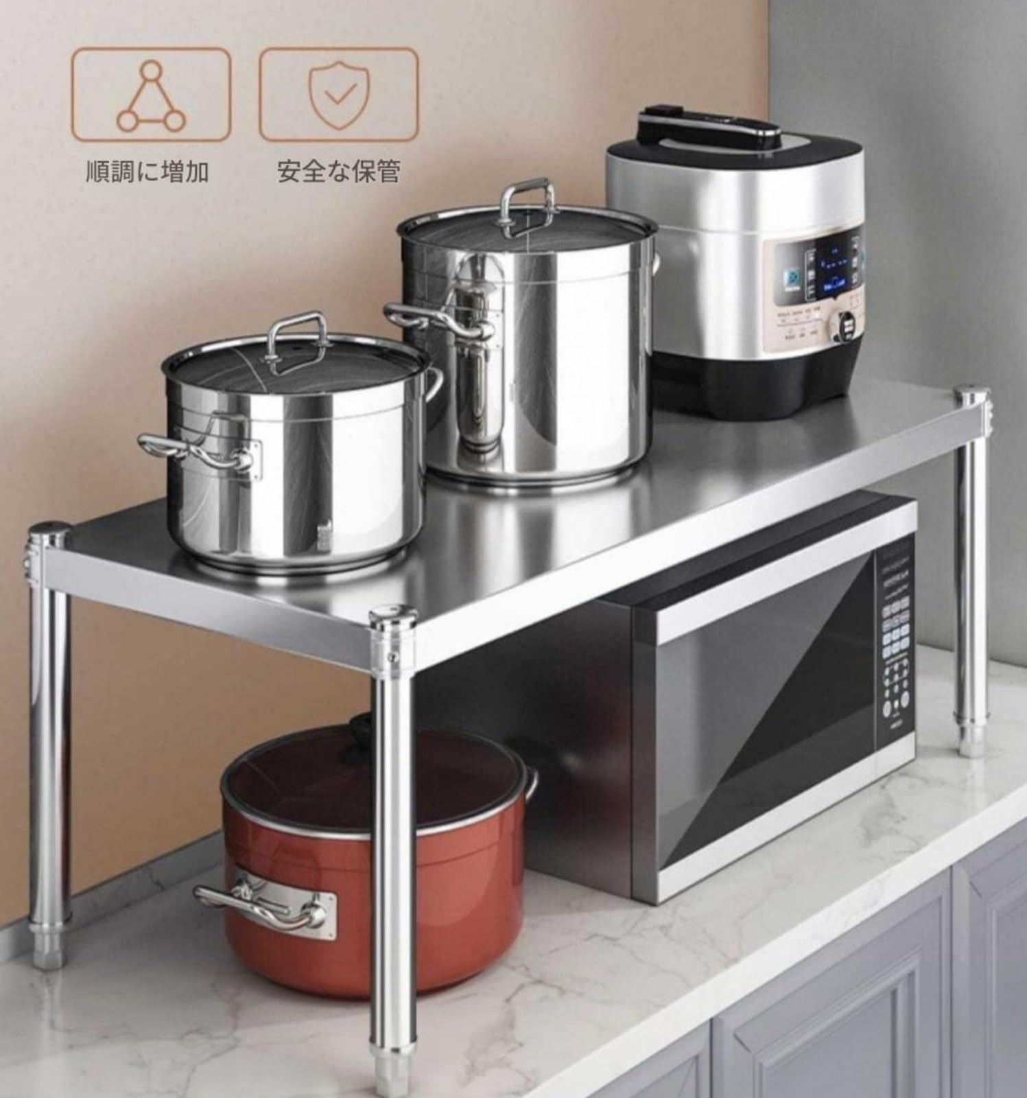 Amazon.co.jp: Zdaqian テーブル キッチン置き棚 ステンレス 作業台