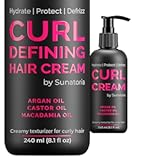 Curl Cream – Lightweight Leave-In Curl Defining Cream for Curly & Wavy Hair&comma; Anti-Frizz Moisturizer and Curl Activator Texturizer with Macadamia and Argan Oil&comma; 8&period;1 fl oz