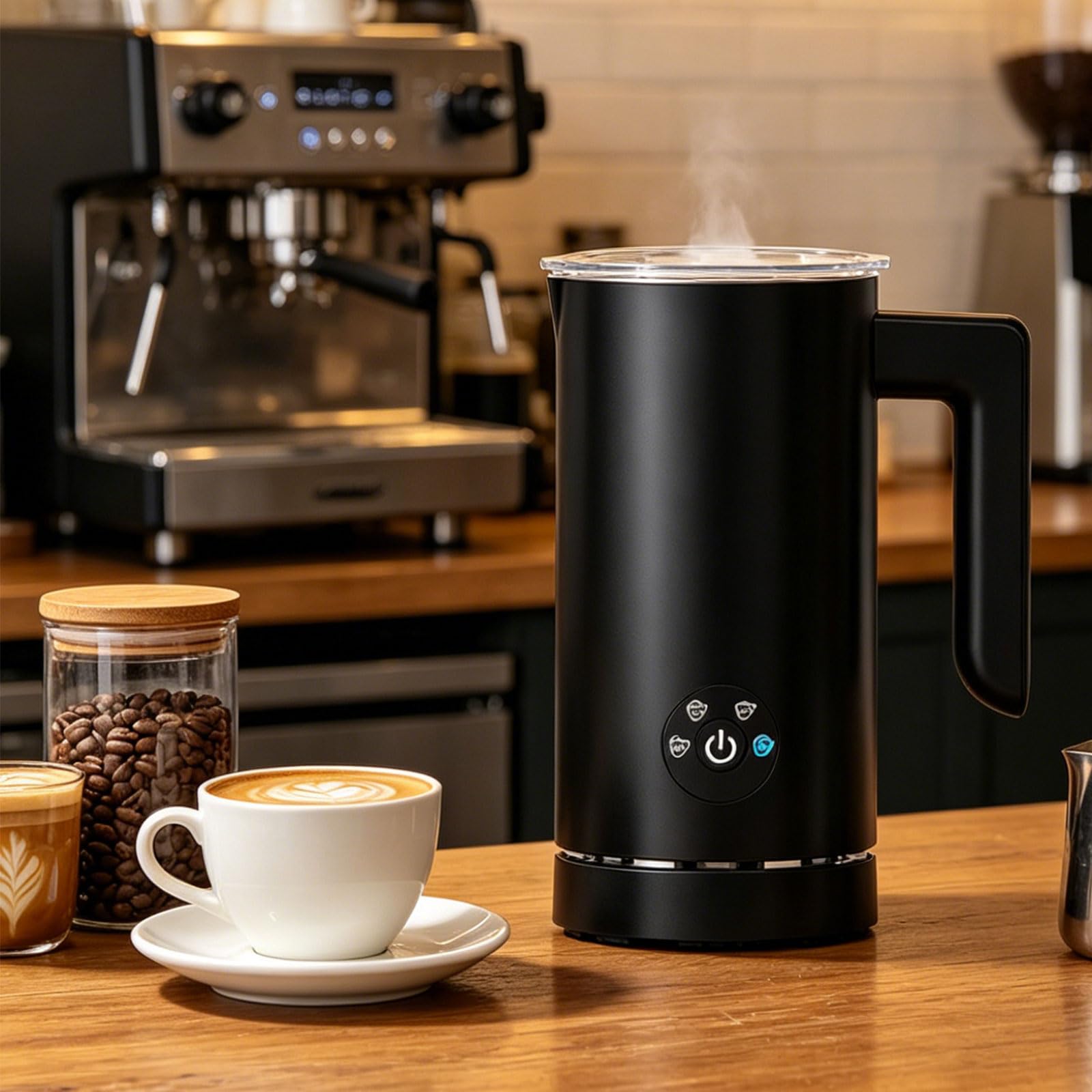 Montalatte elettrico da 500 W con frusta in acciaio inox per latte