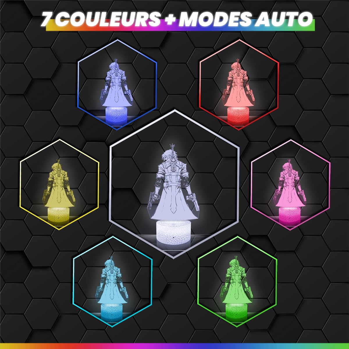 Lampephoto.fr - Lampe Devil M Cry Veilleuse 3D Jeux Vidéo | Fait en France, Socle au Choix, Luminosité Ajustable, Piles ou USB, Gravure HD au Laser, Idée cadeau Geek Homme, Gamer