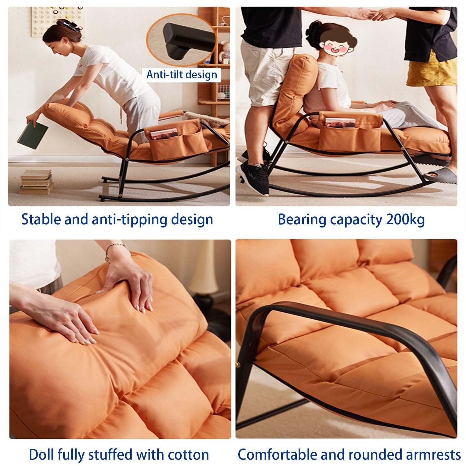 Reading Chair For Adults Wicker Outdoor Rocking Chair With Beige