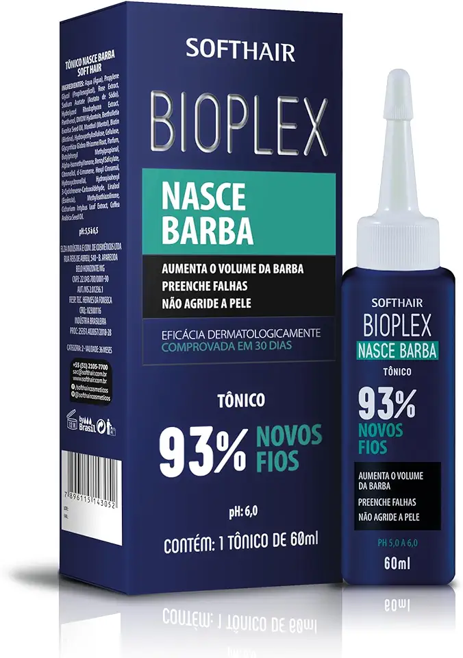 Tônico Nasce Barba Bioplex SoftHair - 60ml, Soft Hair