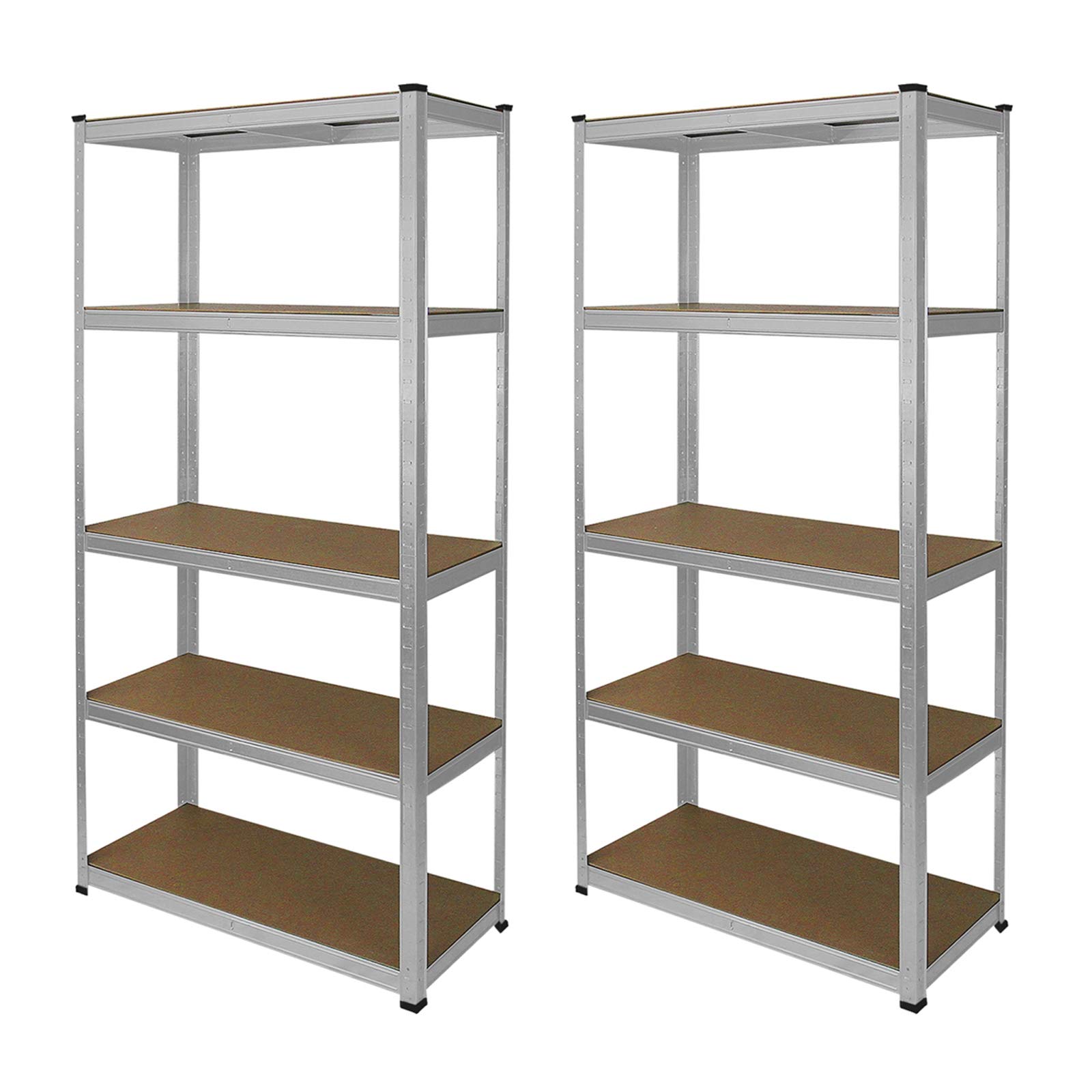 Monster Racking 2 Garage Shelving Units 5 Tier Racking Storage Warehouse Bays Industrial Heavy Duty Boltless Steel Shelves