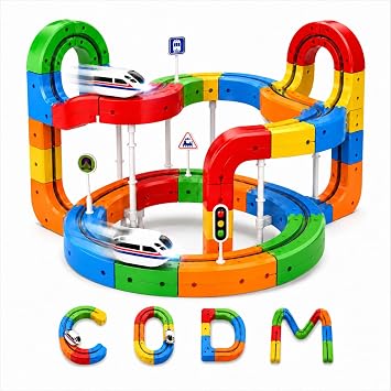 Electric Train Set for Kids Ages 4-8, 3D Infinity Track Building Toys, Cube Track with 360Anti Gravity Race Track, STEM Learning Gift80 pcs+2car.