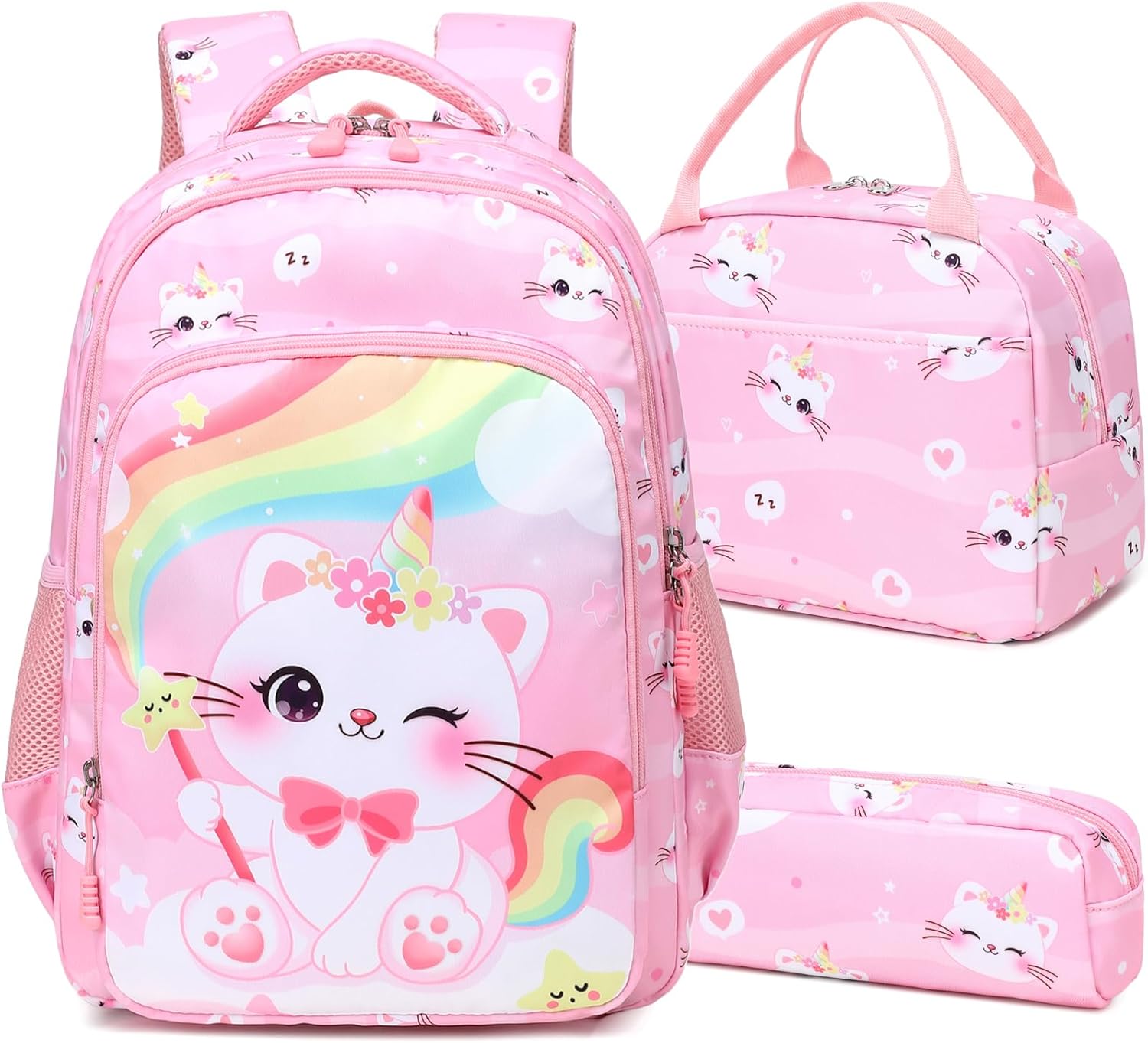 Girls Backpack for Elementary Kids School Bookbag Set Cute Unicorn Backpacks for Girls Water Resistant