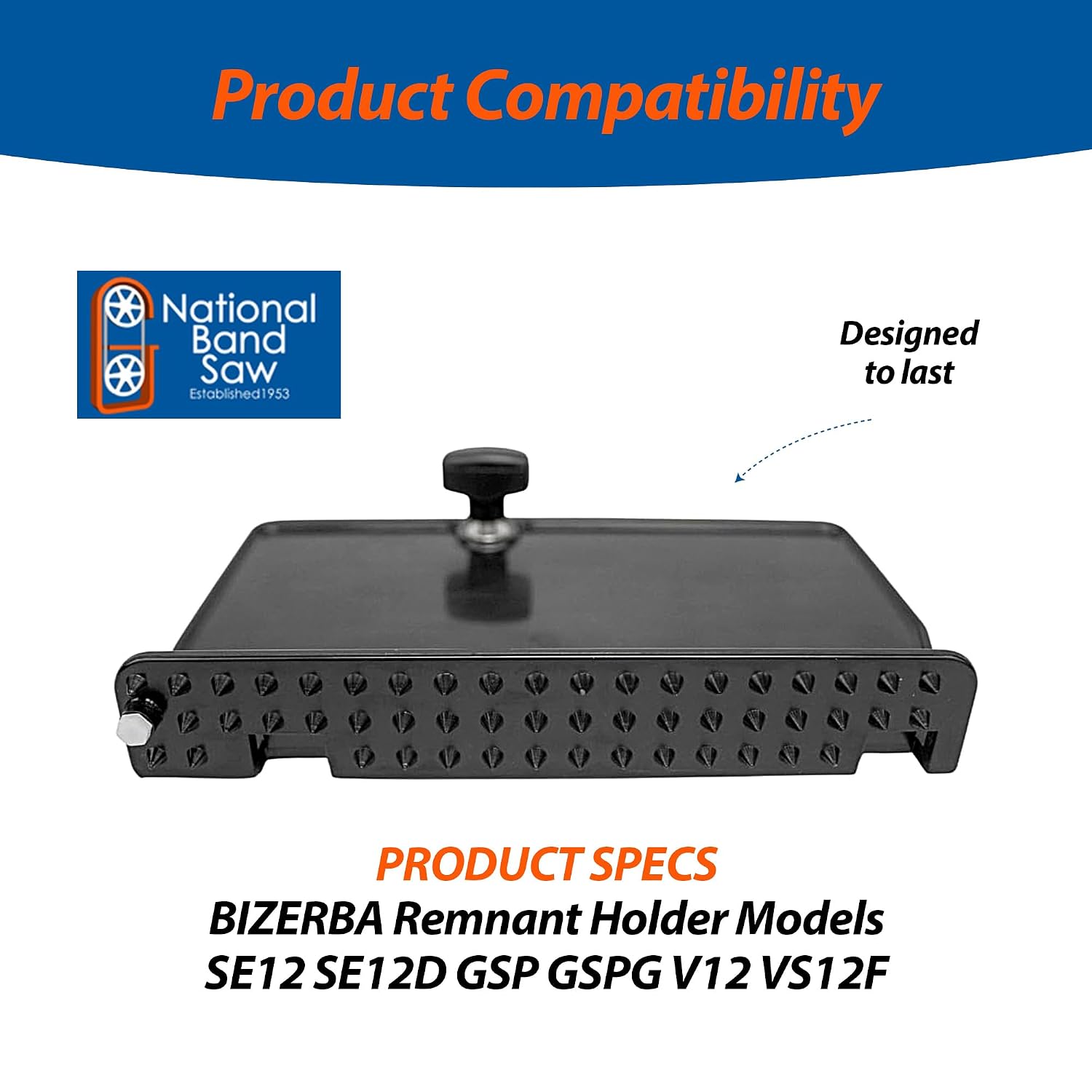 National Band Saw Remnant Holder Replacement Part - Compatible with Bizerba Slicer SE12 SE12D GSP GSPG V12 VS12F - Direct Replacement for 60220401708 Meat Slicer Parts for Safety and Control