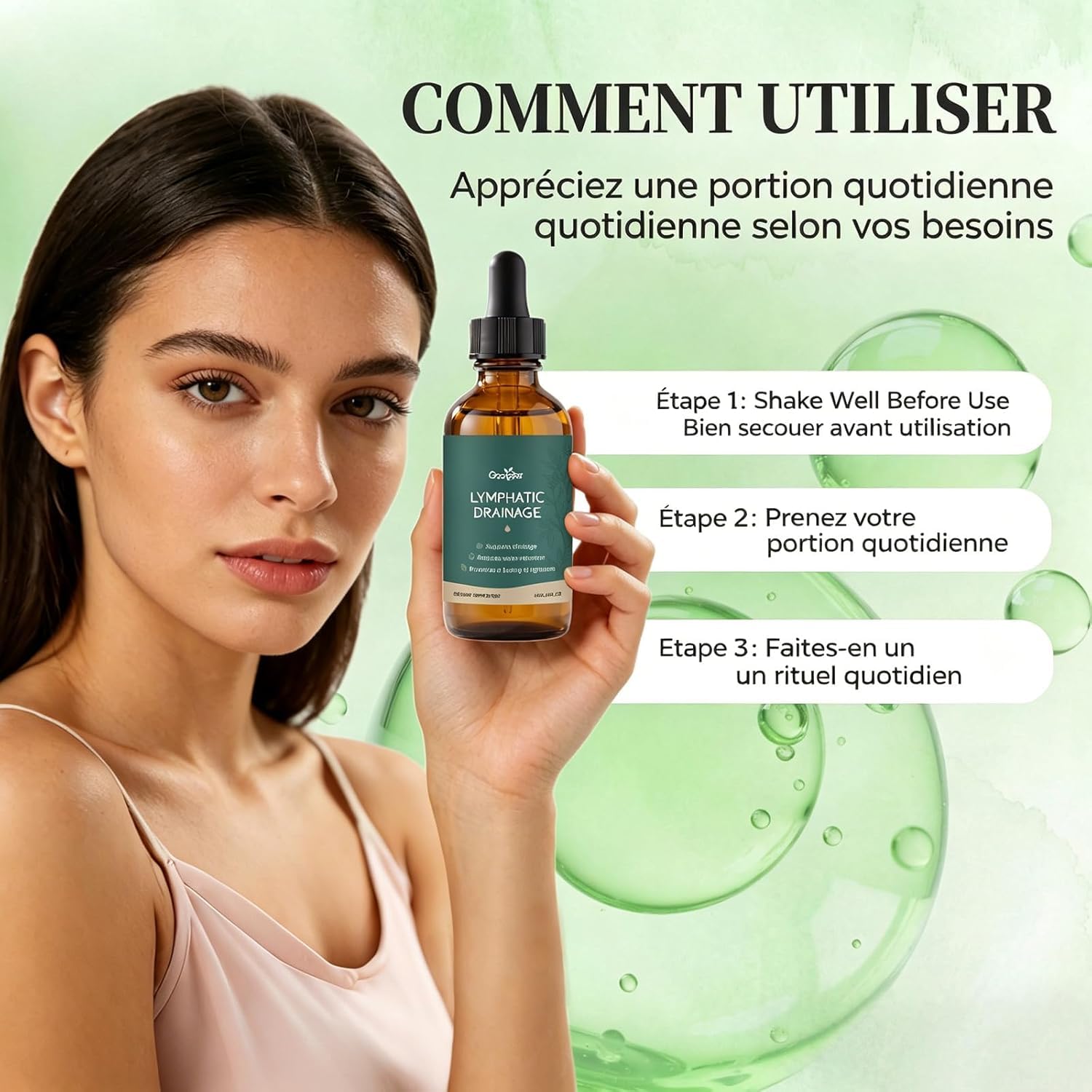 Lynae Drainant Lymphatique Goutte,Drainage Lymphatique Corps Complet Lynae