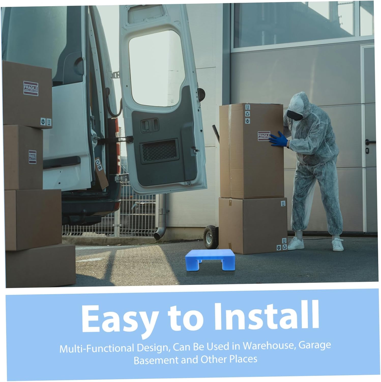 Gadpiparty Garage Shelving Heavy Duty Storage Pallet Plastic Grid for Basement Easy Install Plastic Pallets