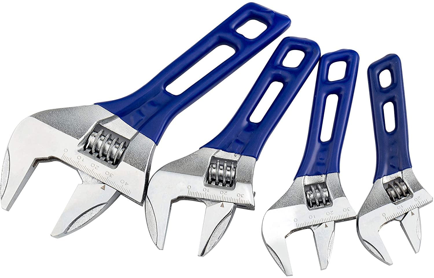 Llave inglesa ajustable de apertura ancha con mango corto de acero cromado vanadio forjado (4 "+5"+6"+8"))