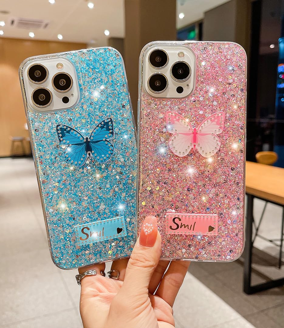 Amazon.co.jp: iPhone 15 Pro 6.1インチ用 プリティバタフライケース