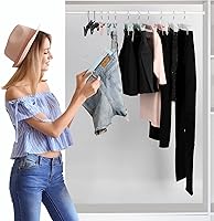 Vista 5 de Paquete de 20 perchas para faldas con clips ajustables antióxido para pantalones, faldas, perchas para ropa, azul claro